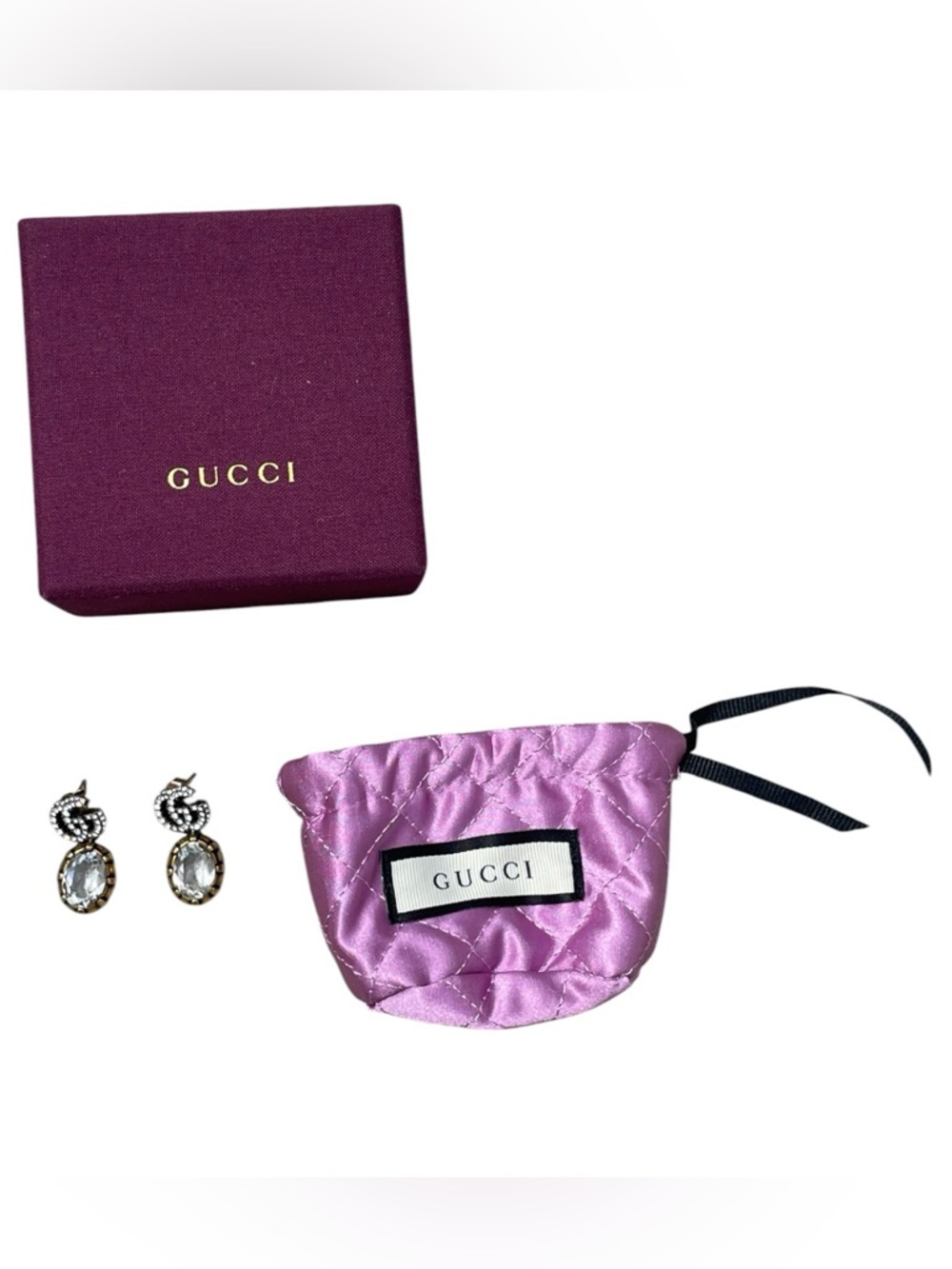 Gucci Marmont Crystal Drop Earrings - Picture 2 of 5